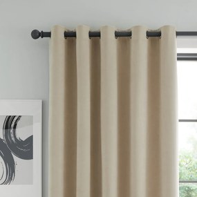 Bézs bársony sötétítő függöny szett 2 db-os 117x137 cm Wilson – Catherine Lansfield