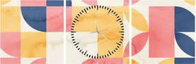 Kép - Absztrakció retro mintákkal (órával) (90x30 cm)