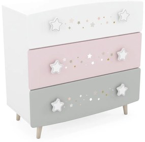 Elmo 3 fiókos komód Pink