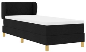 Boxspring Ágy Mattal Fekete 80x200 cm Textil
