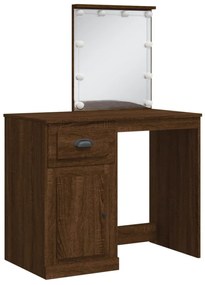 világosbarna tölgy fésülködőasztal LED-lámpákkal 90x42x132,5 cm