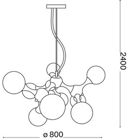 Ideal Lux - Csillár zsinóron NODI 9xE14/28W/230V réz