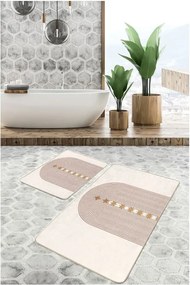 Bézs bársony fürdőszobai kilépő szett 2 db-os 60x100 cm – Mila Home