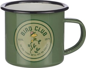 PEANUTS zománcozott bögre, zöld 'Bird Club'