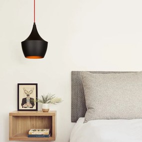 Elmas 3551 fekete-piros fém függőlámpa, Ø23 cm