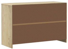 SAUDA tölgyszínű tömör fenyőfa tálalószekrény 114x43x75,5 cm