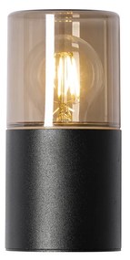 Modern kültéri fali lámpa fekete füstös búrával IP44 - Odense