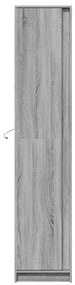 szürke sonoma szerelt fa LED-es magasszekrény 41,5x32,5x200 cm