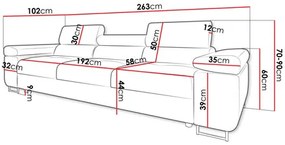 Kanapé Terazuro 3 (világosbarna + barna) . 1104625