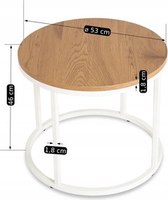 Asztal tölgy/fehér színben ANN