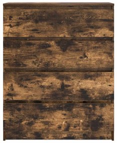 füstös tölgy színű szerelt fa tálalószekrény 80x35x99 cm