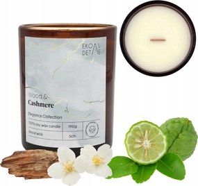 Szójagyertya Illatos Ajándék Candle Üveg Wood Cashmere 190g ÖkoRészletek