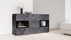 Baros 26 komód 132 cm - sötét beton / pala szürke