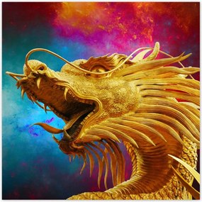 Poszterek 30x30 Arany kínai sárkány