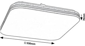 Rabalux 71176 - LED Mennyezeti lámpa OSCAR LED/18W/230V 4000K 33x33 cm