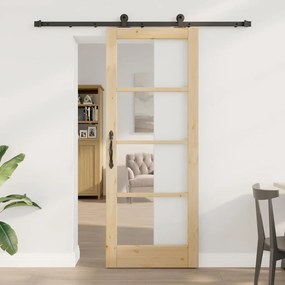 Csúszóajtó ORKDAL Barna 78 x 202 cm Fa és fém
