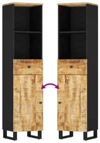 3 részes tömör mangófa fürdőszobai bútorszett