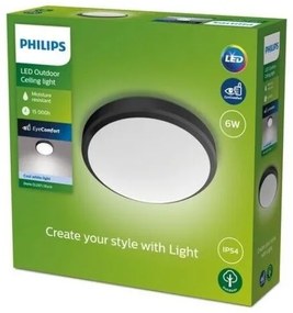 Philips - LED Fürdőszobai mennyezeti lámpa DORIS LED/6W/230V 4000K IP54 fekete