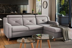 Laksaro sarokkanapé ágyfunkcióval jobb oldali - sötétbézs bársony Jasmine 25