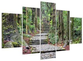 Kő lépcsők az erdőben (150x105 cm)