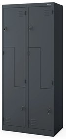 „L” típusú fémszekrény JULIA, 800 x 1850 x 450 mm, antracit