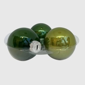 New Green &#039;21 üveg karácsonyi gömb szett 12*6cm