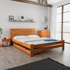 PARIS magasított ágy 160x200 cm, égerfa Ágyrács: Léces ágyrács, Matrac: Deluxe 10 cm matrac