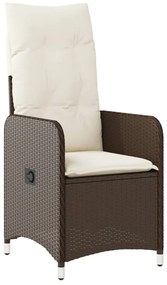 3 részes barna polyrattan kerti bisztrógarnitúra párnákkal