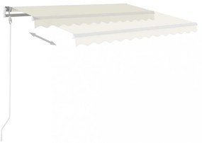 krémszínű automata napellenző póznákkal 4 x 3 m
