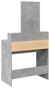 betonszürke fésülködőasztal tükörrel 80 x 41 x 144,5 cm