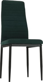 Szék, smaragd szövet/fekete fém, COLETA NOVA