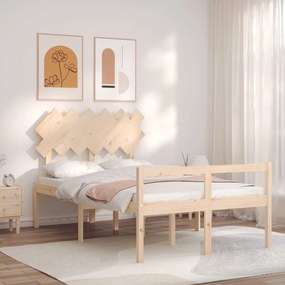 Tömör fa ágy időseknek fejtámlával Double