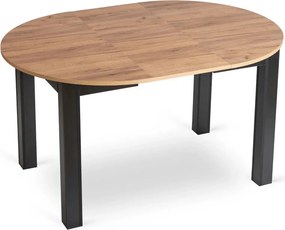 szett étkezőasztal HARRY 102-142 cm craft tölgy/fekete és 6 szék CHRIS szürke