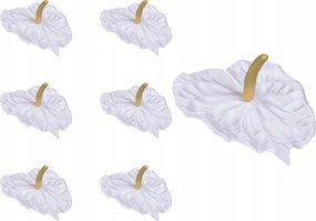 Anturium krém fej 6PCS mesterséges csokor kompozíció nád