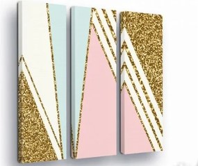 Vászonkép 90x100 Geometria absztrakt pasztell arany csillogás stílus elegancia