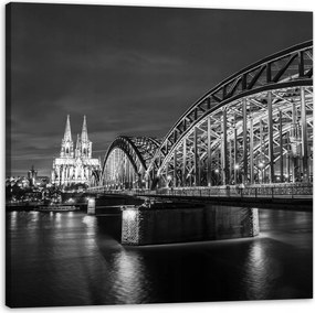 Vászonkép Köln Németország fekete-fehér 40x40