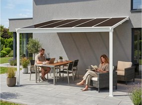 alumínium pergola LANITPLAST WALL 33 fehér + bronz PC LG2121