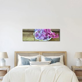 Kép a dekorációról levendulával (órával) (90x30 cm)
