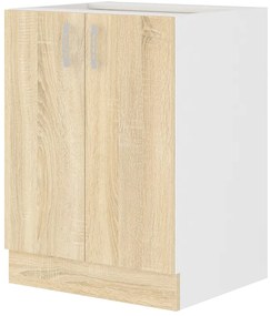 Alsó konyhaszekrény Sylrona 60 D 2F BB (sonoma tölgy + fehér). 1032960