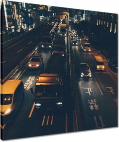 Vászonkép 50x50 Teherautók éjszaka