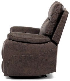 TV és relax fotel elektromos vezérléssel, barna szövethuzattal vintage dekorációval, 1 240 V-os motorral