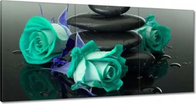 Vászonkép 120x60 Kék rózsák Kő