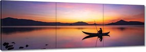 Vászonkép 120x40 Esti horgászat naplementekor Tájkép