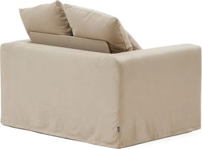 Bézs len fotel Nora – Kave Home