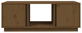 Mézbarna tömör fenyőfa dohányzóasztal 110 x 50 x 40 cm