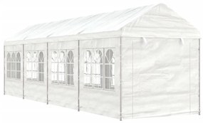 Fehér polietilén pavilon tetővel 8,92 x 2,28 x 2,69 m