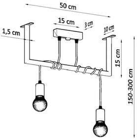 Csillár zsinóron SALAMANCA 2xE27/60W/230V