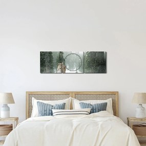 Leopárd a hóban képe (órával) (90x30 cm)