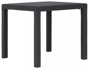 barna rattan küllemű műanyag kerti asztal 79 x 79 x 72 cm