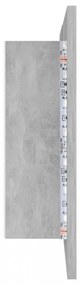 betonszürke akril LED-es tükrös fürdőszobaszekrény 80x12x45 cm